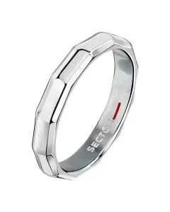 Sector ROW FACETED ring for men steel silver size 19