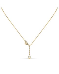 Trussardi T-LOGO women necklace gold with crystal size 40+5CM