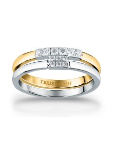Trussardi T-LOGO Element women ring steel gold , Silver size 18