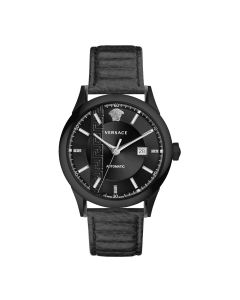 Versace Aiakos Automatic Watch 44 Mm With 6 Diamonds Black