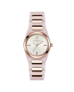 Furla Pvd Watch For Women Steel Rose Gold , Pink