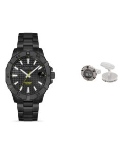 Cerruti 1881 Set - Black Watch with Silver Cufflinks