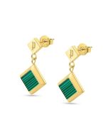 Police BLATANT earring for women steel gold , Green 