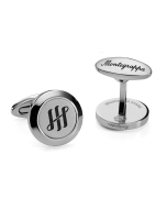 Montegrappa Classico "Ambigram" Cufflink , Steel Silver