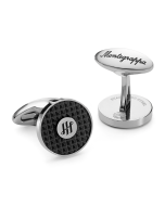 Montegrappa Clou "Ambigram" Cufflink , Silver & Black
