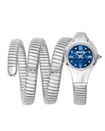 Just Cavalli Watch for Women stainless steel silver , Blue