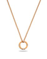 Aigner double long necklace for ladies steel rose gold