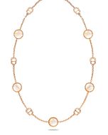 Aigner chain long necklace rose gold with mother of Pearl