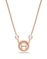 Aigner Round jemp long necklace steel rose gold
