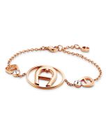 Aigner round logo bracelet for ladies rose gold