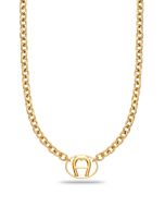 Aigner round A logo necklace for ladies gold