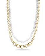 Aigner double ladies necklace steel gold , Silver 
