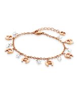 Aigner stars ladies bracelet steel rose gold with crystal 