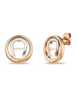 Aigner A .Logo ladies earring steel rose gold with Pearl