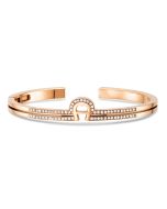Aigner A Logo bangle for women steel rose gold and crystal 