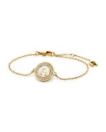 Aigner logo ladies bracelet steel gold size 170+35MM