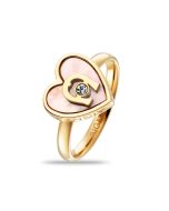 Aigner Ladies Ring – Stainless Steel Gold with Pearls Size 52