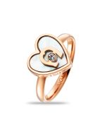 Aigner Ladies Ring – Stainless Steel Rose Gold with Pearls Size 52