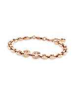Aigner ladies bracelet stainless steel rose gold - crystal 