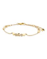Aigner ladies bracelet with logo stainless steel gold - crystal  
