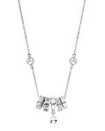 Aigner Ladies Short Necklace Steel Silver with Pendant - Crystal