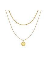 Aigner A .Logo ladies short necklace stainless steel gold 