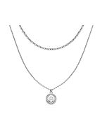 Aigner A .Logo ladies short necklace stainless steel silver