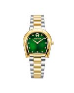 Aigner RAVENNA DUE ladies watch steel green , Gold