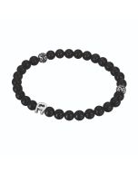 Aigner FESTO men bracelet with black onyx beads 