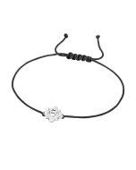 Aigner SERAFINA bracelet for women silver , Black leather