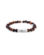Disc Round Brown Tiger Eye Beaded Bracelet 