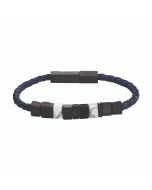 Cerruti 1881 CHISELLED leather bracelet for men blue