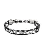 Cerruti 1881 	JOSH men bracelet stainless steel silver , Black
