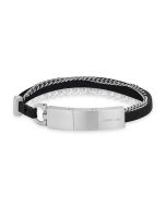 Cerruti 1881 MEDUSA bracelet for men silver , Black 