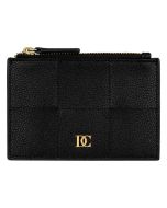 DICI Milano women leather card holder 4cc black with zipper