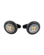 DICI Milano cufflink for men black , Mother of pearl 