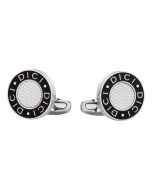 DICI Milano logo cufflink for men steel silver with black 