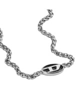 Diesel Necklace For Men Stainless Steel Chain Silver