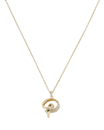 Police FLAKE ladies necklace steel gold with crystal 