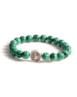 Zyan Malachite Stone Bracelet with Silver Accents
