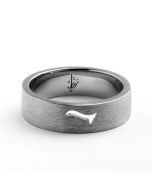 Zyan Thin Design Size 8 Light Black Silver Band Ring 