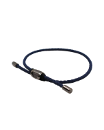 Aigner Blue Leather Bracelet with Metal Clasp