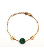 Aigner Gold Bracelet with Green Stone and Classic Design