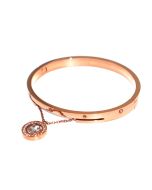 Cerruti 1881 Rose Gold Bracelet with Dangling Crystal 