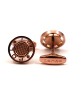 Police Pyramid Cufflink for Men - Steel and Rose Gold Design


