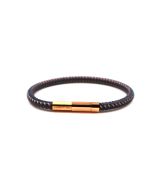 Cerruti 1881 CABLE men bracelet blue , Orange leather