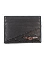  Police Men's Cardholder - Black Textured Leather