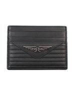 Police Men's Cardholder - Black Leather with Metal Logo