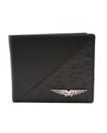 Police Men's Leather Wallet - Black With Textured Design 