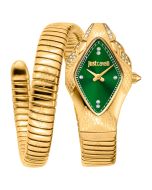 Just Cavalli Signature Snake women watch gold , Green
